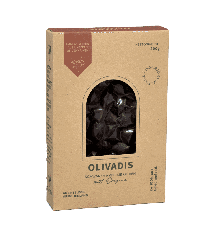 Original Snack Oliven Schwarz mit Oregano - 300g