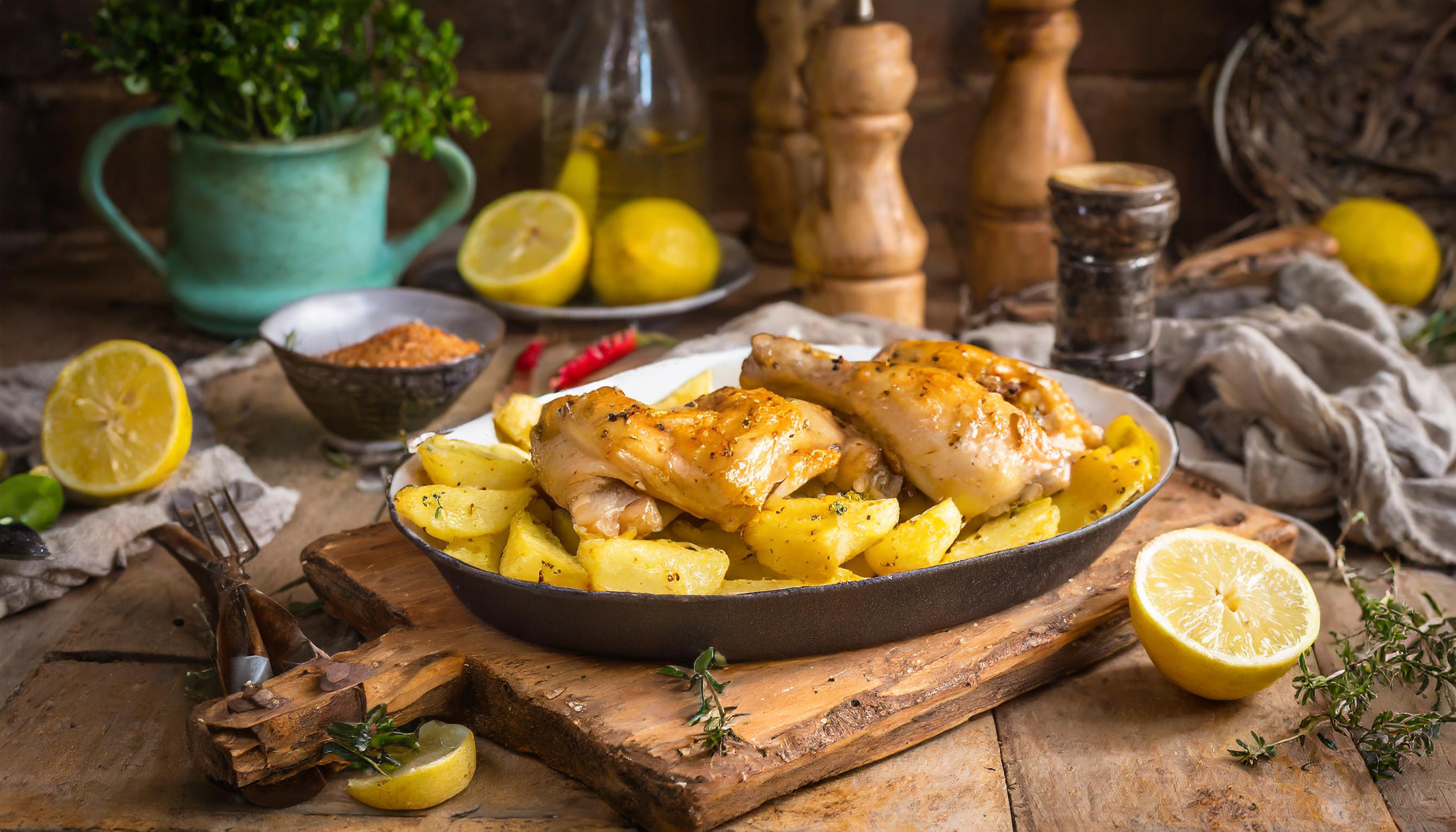 Zitronenhähnchen mit Kartoffeln